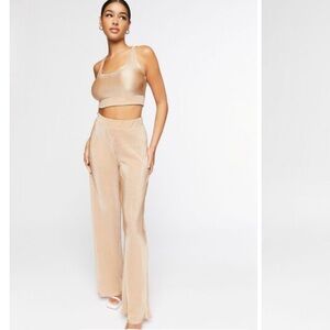 Plisse Crop Top & Pants Set